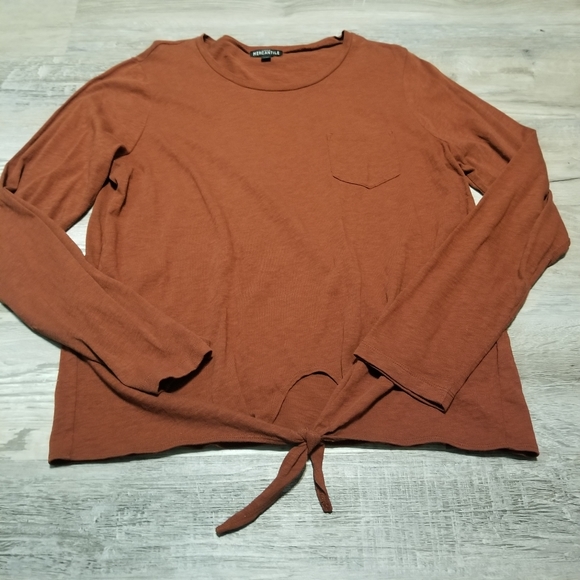 💘 J Crew Cotton Front Tie Longsleeve Blouse - Picture 1 of 4